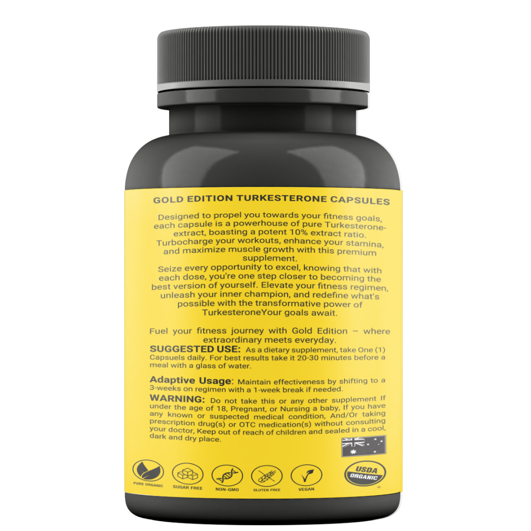 Gold Edition | Turkesterone-Muscle-Building Support | 60 Capsules
